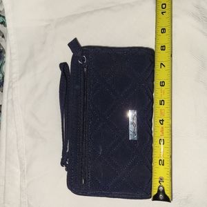 Vera Bradley Navy Classic RFID Georgia Microfiber Wallet NWOT